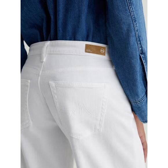 AG ADRIANO GOLDSCHMIED Womens Adria Wide Leg Jeans Size 24 White Low-Rise NWT - Picture 4 of 14